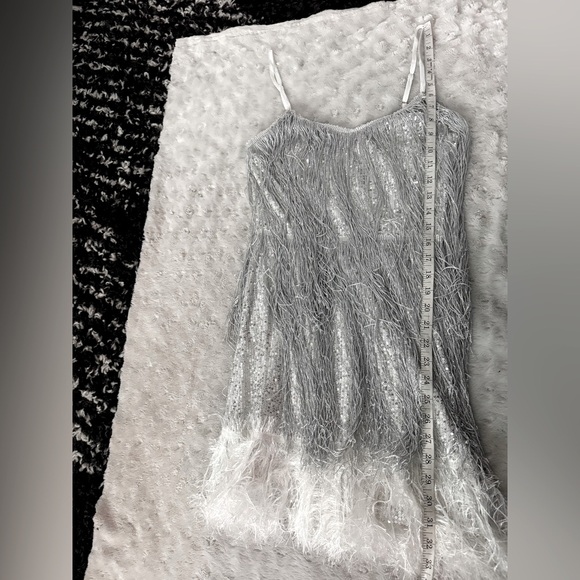 NWT- 12th TRIBE Disco Fever Silver Fringe Mini Dress - Picture 15 of 15
